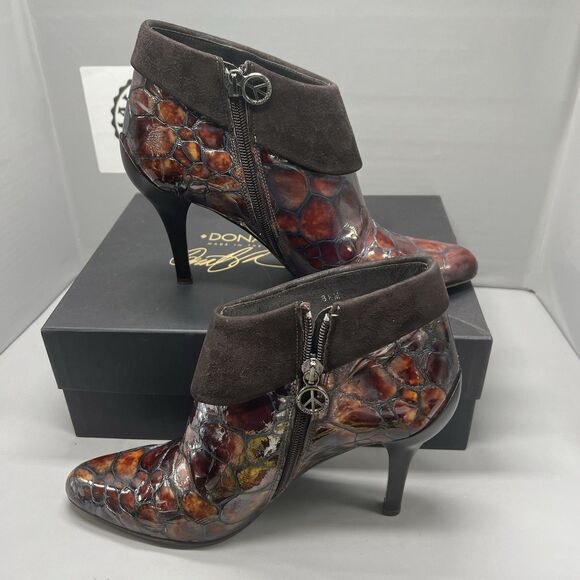 Donald J Pliner Rula Caiman Alligator Ankle Booties Boots Women Size 8.5 Preownd - Picture 2 of 14